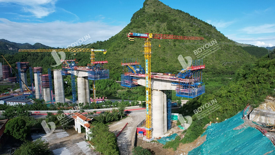 Construcción en voladizo para Chongping Railway Extra puente grande